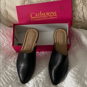 Catherine Malandrino Sleek Black Mules